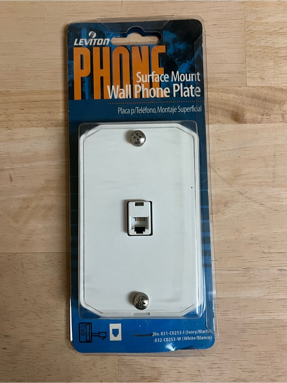 Leviton Phone Surface Wall Phone Plate New